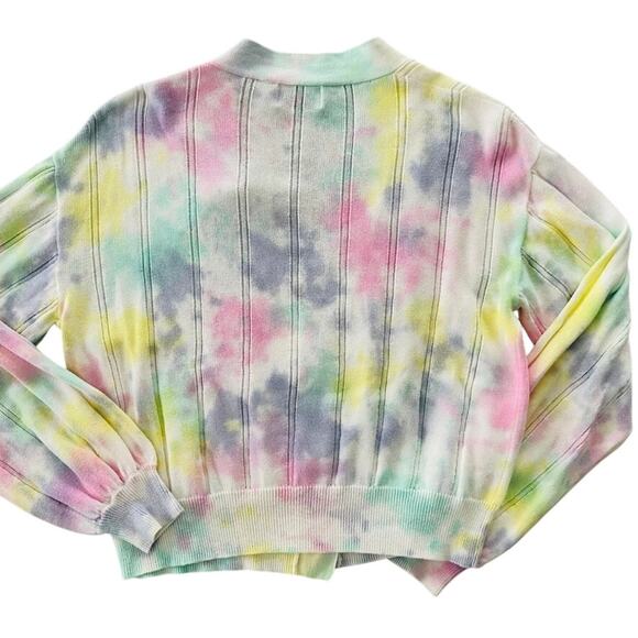 27 Miles Malibu Keaton Rainbow Dye Cardigan Sweater Small Cotton - Picture 7 of 8